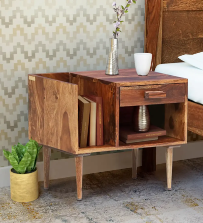 Wooden nightstand with ample storage By Sarve Furniture - Image 2