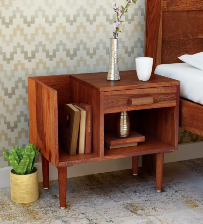 Wooden nightstand with ample storage By Sarve Furniture - Image 3