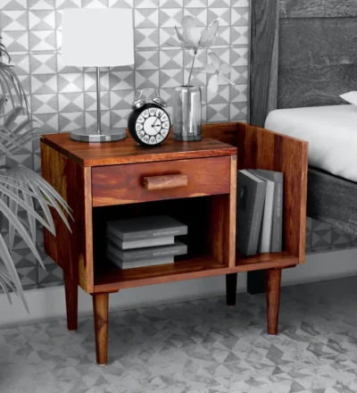 Vexo Solid Wood Bed Side Table - Image 4