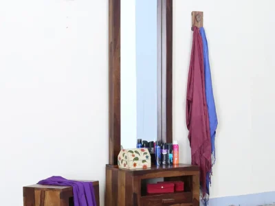RoyalCarve wooden dressing table with mirror and storage – elegant design for modern bedrooms in India