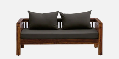 Sorting Sheesham Wood 2 Seater Sofa In Provincial Teak Finish Sarve Furniture - Image 4
