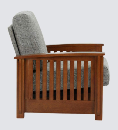 Elegant One Seater Sofa Wooden with Back Support and Neutral Cushion Design - Image 7