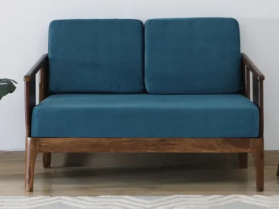 2 Seater Wooden Sofa with Stylish Legs and Removable Cushion Covers