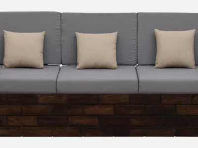 Modern 3 seater sofa with armrests and deep comfortable cushions