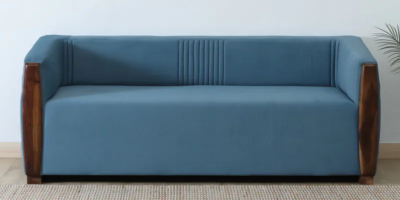 Three seater sofa with side arms and supportive backrest