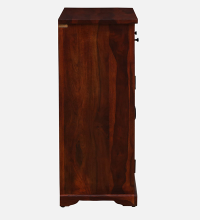 Elegant Sheesham Cabinet with Storage Drawers and Carved Wooden Side Panels - Image 6
