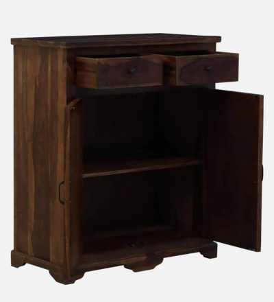 Antique Style Wooden Cabinet with Interior Shelves and Two Storage Compartments - Image 10