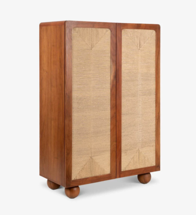 Antique Sheesham Wood Almirah with Brass Fittings By Sarve Furniture - Image 4