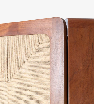 Antique Sheesham Wood Almirah with Brass Fittings By Sarve Furniture - Image 7