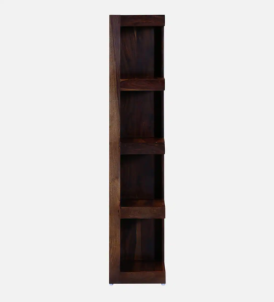 Solid Sheesham Wood Bookshelf with Carved Floral Motifs and Natural Polish - Image 6