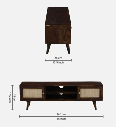 Premium Entertainment TV Unit in Sheesham for Wall-Wide Screens - Image 3