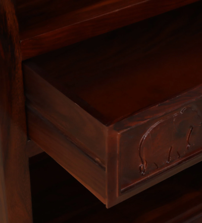 Wooden Ladder Style Bookshelf in Sheesham with Unique Rustic Finish - Image 9