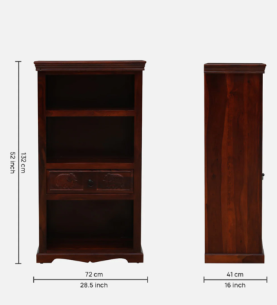 Wooden Ladder Style Bookshelf in Sheesham with Unique Rustic Finish - Image 3