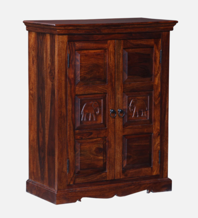 Vintage Style Wooden Cabinet with Carved Frame and Drawer for Entryway - Image 7