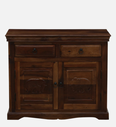 Elegant Teak Wood Cabinet with Spacious Drawers and Dual Door Panels - Image 5