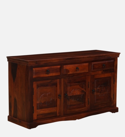 Elegant Wooden Sideboard with Open Display and Storage Drawer Compartments - Image 5
