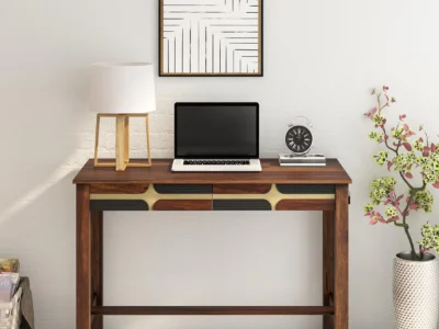 Student-friendly study table with drawer and cabinet for storing study materials