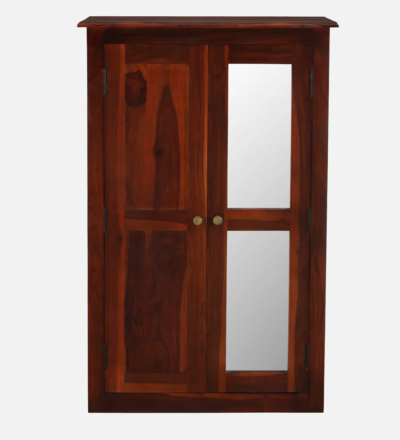 Indian Style Wooden Almirah in Sheesham with Lock and Shelves - Image 7