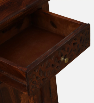 Handcrafted Sheesham Sideboard with Smooth Drawer Pulls and Storage Units - Image 9