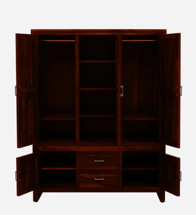Durable Sheesham Wood Wardrobe with Hinged Doors and Locker By Sarve Furniture - Image 9