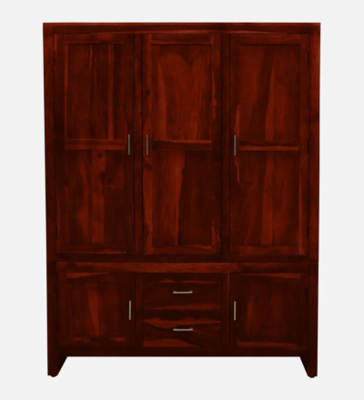 Durable Sheesham Wood Wardrobe with Hinged Doors and Locker By Sarve Furniture - Image 5