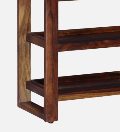 Compact Sheesham Wood Bookshelf with Open Display and Storage Drawers - Image 8