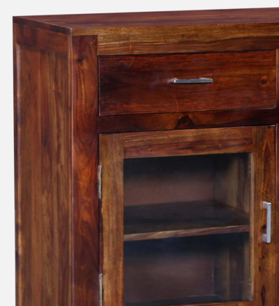 Premium Wooden Crockery Unit with Glass Front and Ample Internal Storage - Image 10