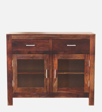 Premium Wooden Crockery Unit with Glass Front and Ample Internal Storage - Image 5