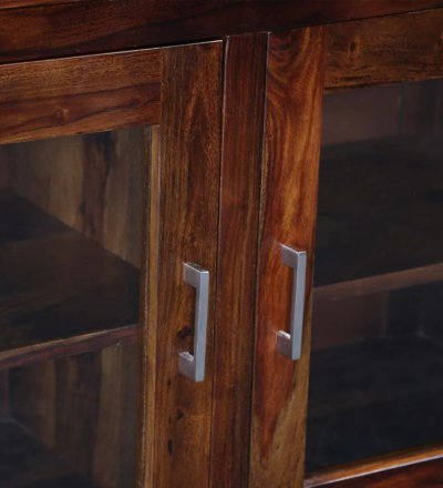 Premium Wooden Crockery Unit with Glass Front and Ample Internal Storage - Image 12