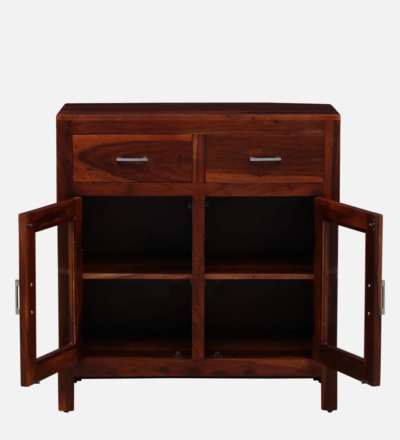 Elegant Crockery Display Cabinet with Sheesham Wood Finish and Adjustable Shelves - Image 7