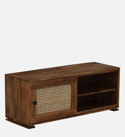 Designer Media Table in Sheesham Wood with Low Height and Storage - Image 6