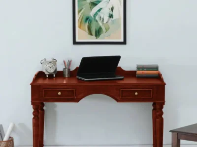 Portable wooden study table with folding legs for daily student use