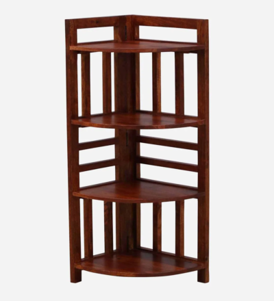 Classic Sheesham Wooden Bookcase with Solid Back Panel and Sturdy Frame - Image 4