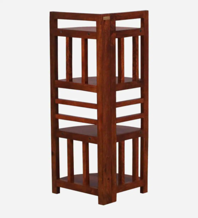 Classic Sheesham Wooden Bookcase with Solid Back Panel and Sturdy Frame - Image 6