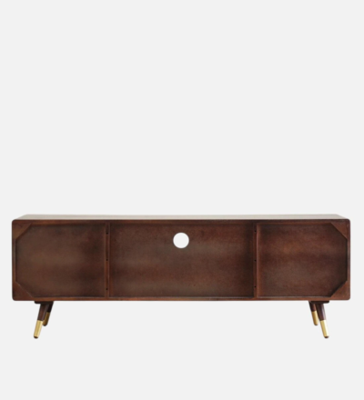 Wooden Entertainment Console with Sheesham Wood Finish and Ample Storage - Image 5