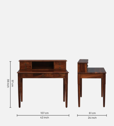 Minimalist Sheesham Study Table with Clean Lines and Compact Size for Small Rooms - Image 3