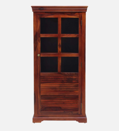 Large Sheesham Crockery Cabinet with Drawers, Shelves, and Glass Doors - Image 5