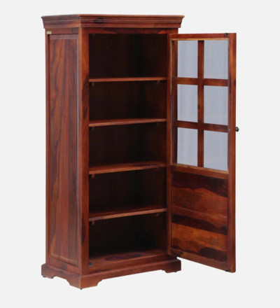 Large Sheesham Crockery Cabinet with Drawers, Shelves, and Glass Doors - Image 8