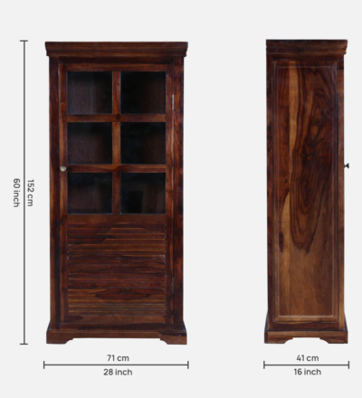 Stylish Crockery Unit Home with Drawer Storage and Polished Wooden Frame Finish - Image 3