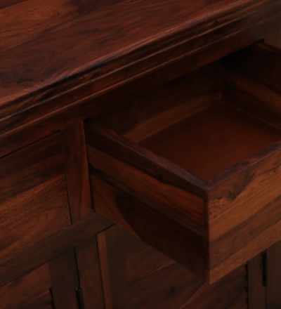 Premium Teak Finish Sideboard with Wooden Doors and Adjustable Shelving Units - Image 8