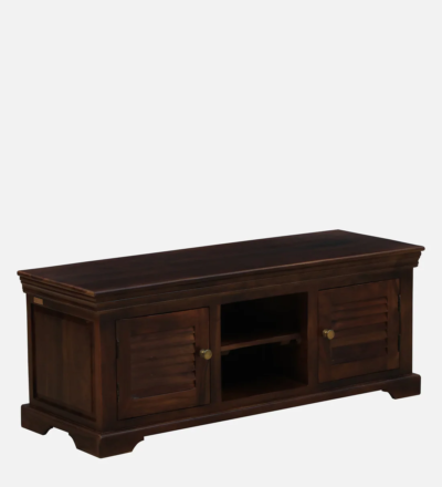 Classic Look TV Unit Sheesham Wood with Drawer and Shelf Combo - Image 5