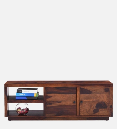 Entertainment Center TV Unit with Closed Cabinets and Display Shelves - Image 4