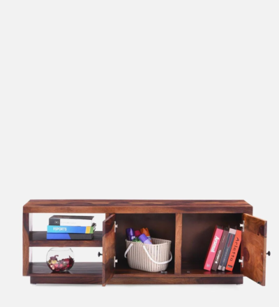 Entertainment Center TV Unit with Closed Cabinets and Display Shelves - Image 5