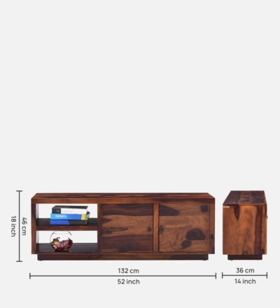 Entertainment Center TV Unit with Closed Cabinets and Display Shelves - Image 3