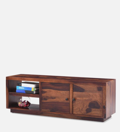 Entertainment Center TV Unit with Closed Cabinets and Display Shelves - Image 6