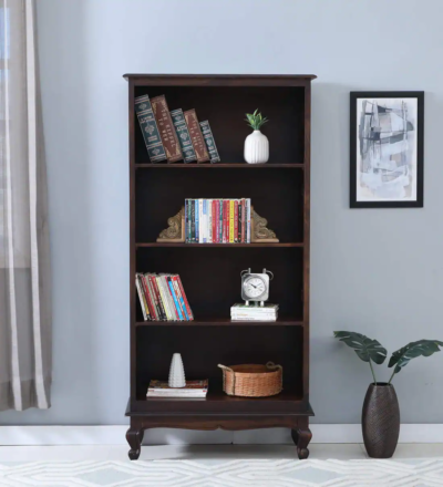 Minimalist Bookshelf with Solid Wood Finish and Simple Open Rack Style