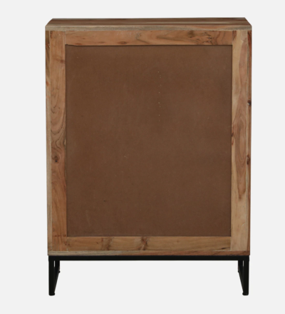 Wooden Sideboard with Doors Display and Storage Drawer Compartments Below - Image 7