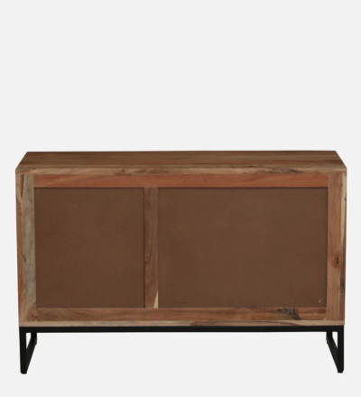 Rustic Teak Sideboard with Carved Panels and Wide Storage Compartments1 Darwer - Image 4