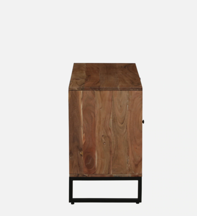 Rustic Teak Sideboard with Carved Panels and Wide Storage Compartments1 Darwer - Image 8