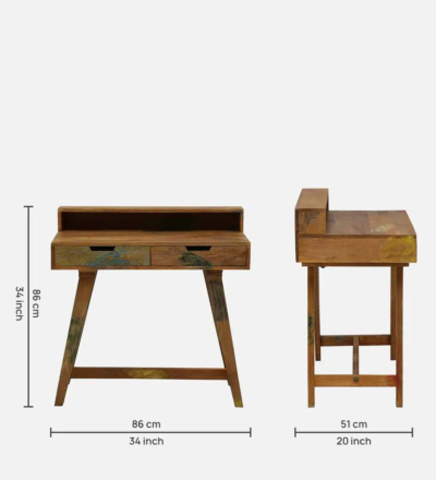 Compact Study Table for Laptop and Writing with Wooden Finish - Image 3